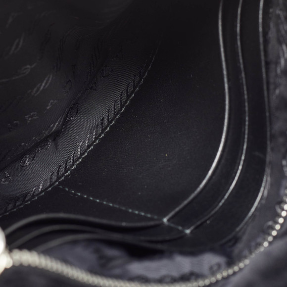 PRADA Black Velvet Crystals Embellished Fold Over Clutch - Picture 8 of 8